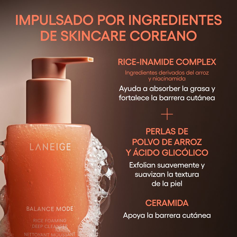 BALANCE MODE RICE FOAMING DEEP GEL CLEANSER (GEL LIMPIADOR ESPUMANTE)